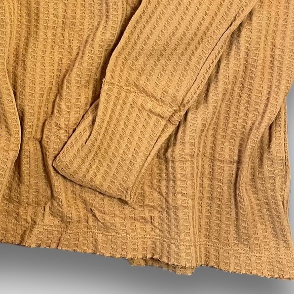 FREE PEOPLE NEW JUICY LONG SLEEVE WAFFLE KNIT OVERSIZED THERMAL CANYON MOON - Picture 10 of 14